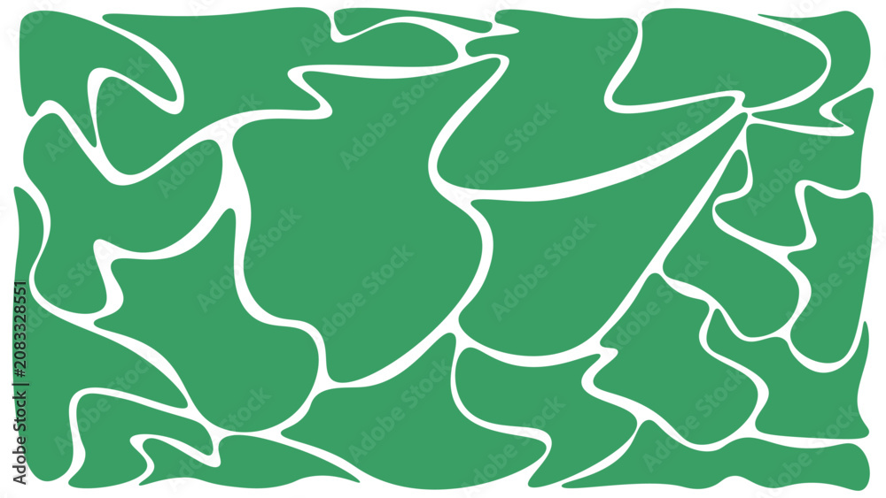 Fototapeta premium Modern Abstract Organic Blob Seamless Pattern With Green Fluid Shapes And Irregular Freeform Curves For Contemporary Surface And Background Design.