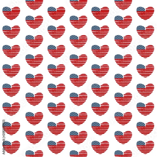 Tablou pe pânză American fabric -inspired pattern creatively formed in the shape of the American flag