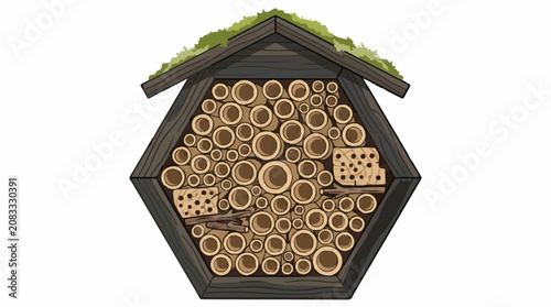 Insect hotel bee house bug habitat wooden structure eco friendly