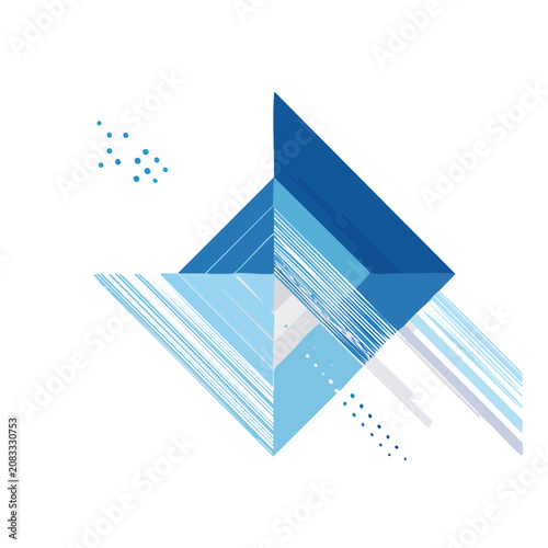 Abstract Geometric Diamond with Lines and Dots