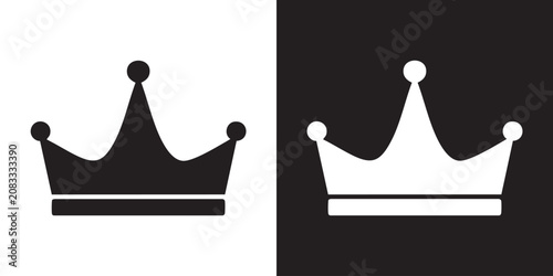 Fotografía Minimalist Crown Icon with Diamond Gem - Modern King Queen Royal Majesty Graphic
