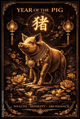 Fu Luck and Happiness Chinese Zodiac Year of the