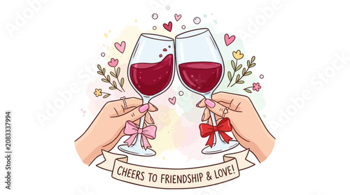 Human hand holding elegant glass filled with red wine cocktail alcoholic beverage celebrating with festive toast cheers during social gathering dinner event luxury refreshment