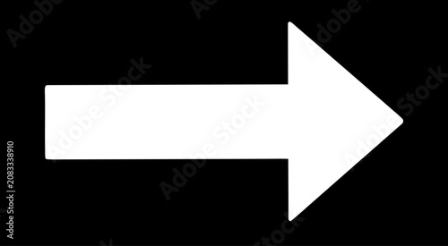 Fényképezés White right arrow icon transparent png isolated paper style directional pointer