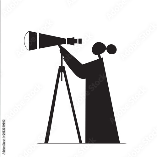 woman with telescope