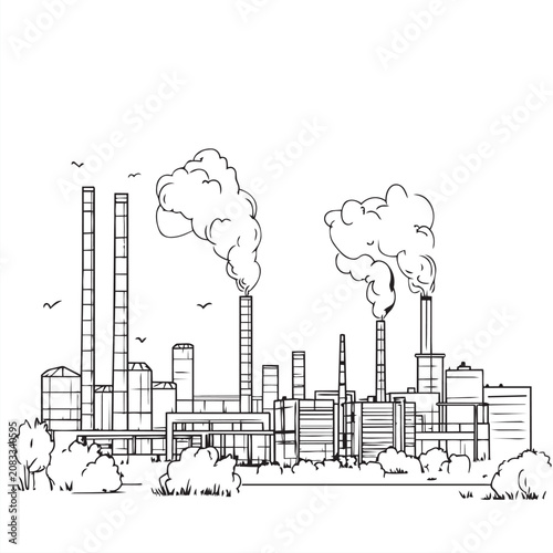 vector illustration of a factory
