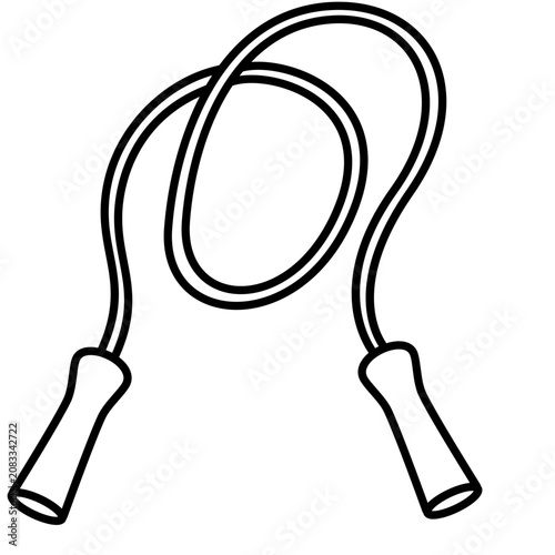 Outline illustration of a jump rope for fitness training