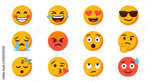 Foto Collection of various emoticon faces.
