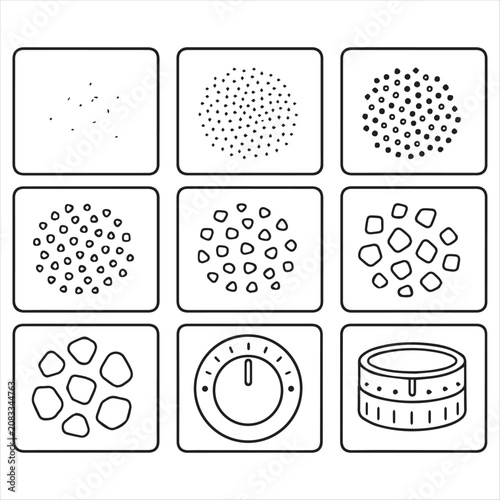 Geometric Pattern Icons Set with Flat Design