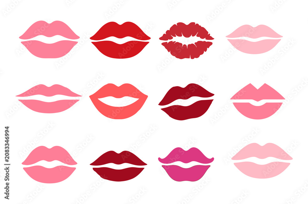 Fototapeta premium Lipstick print collection for beauty and fashion designs