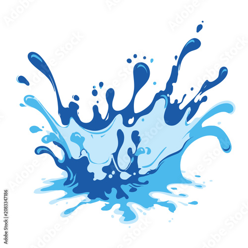 Blue water splash vector illustration