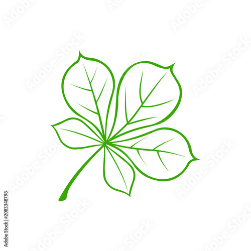 Vászonkép Horse chestnut leaf outline silhouette isolated plant