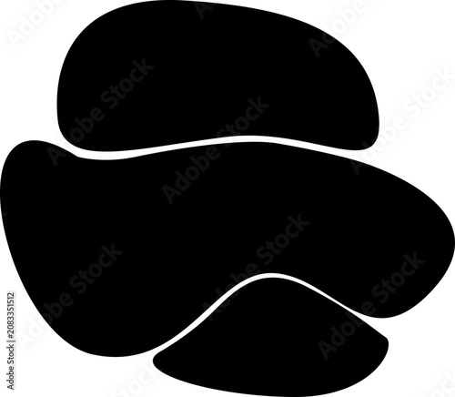 Принти на полотні Clean layered pebble illustration focusing on pure essential shape