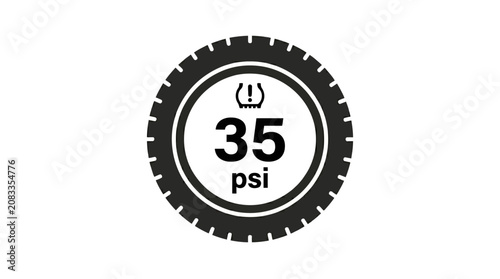 Tire Pressure Warning Light Icon - 35 PSI