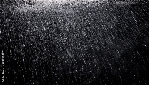 texture of rain overlay effect on black background