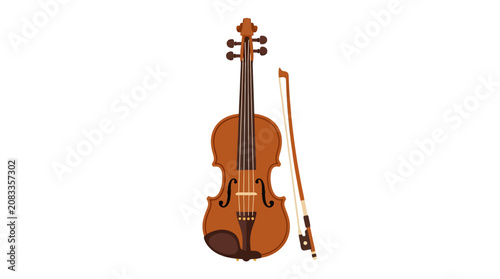 Foto Violin and bow musical instrument.