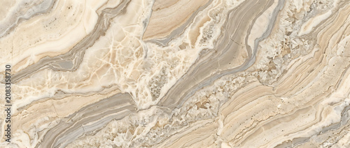 Fotografie Beige marble texture featuring crystalline cream and gray veining polished premi