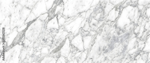 Fényképezés White marble texture featuring crystalline gray veining on polished natural luxu