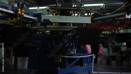 Modern Screen Printing Machine at Work