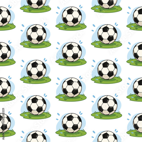 soccer ball seamless pattern
