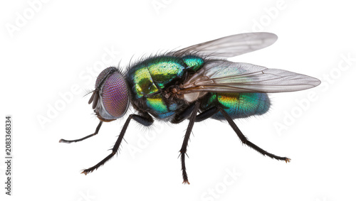 Fotografía Metallic green bottle fly with large compound eyes