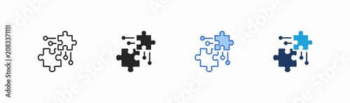 Tableau sur toile Set of integration icon collection in multiple style