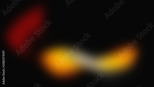 Cinematic light leak background, vibrant red and orange lens flare on black, abstract blurry bokeh light overlay for film and video