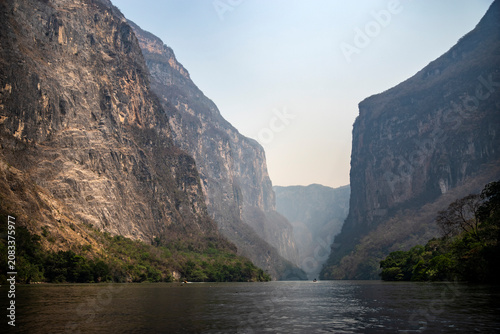 Sumidero Canyon with Grijalva River in Chiapas Mexico