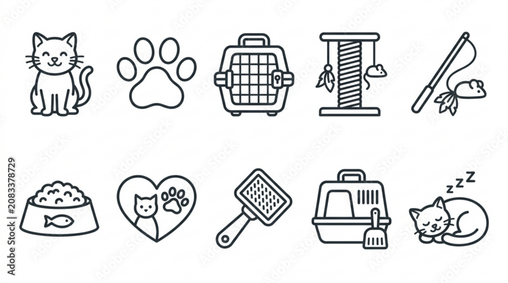 Fototapeta premium Cat icons for lifestyle