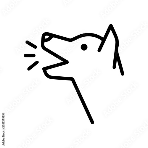 Minimal Dog Barking Outline