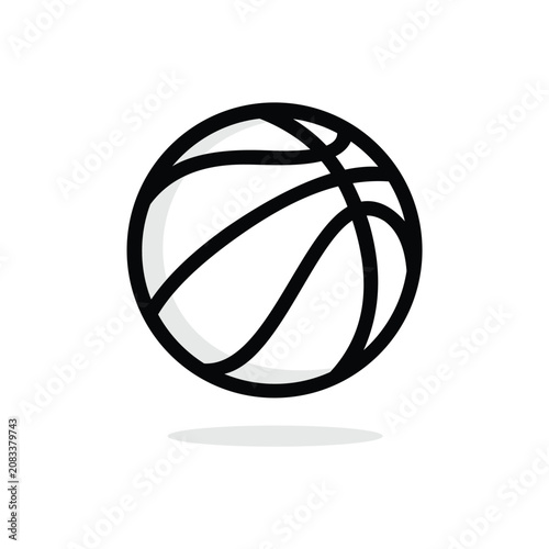 Black white basketball ball vector illustration on white background
