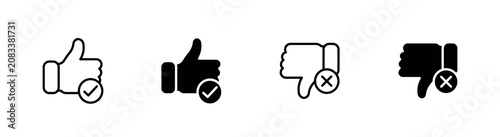 Foto Approval Rejection Icon Set