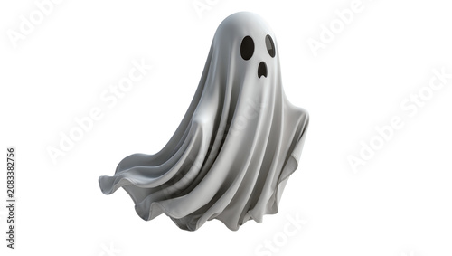 Принти на полотні White ghost with black eyes and mouth