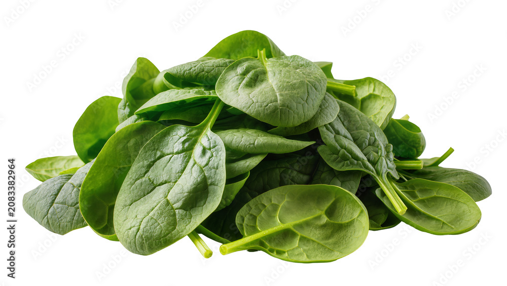 Obraz premium Fresh green spinach leaves pile