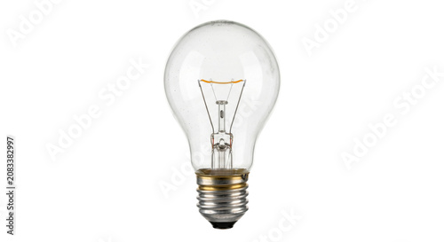 Принти на полотні Classic incandescent light bulb with visible filament and metal screw base