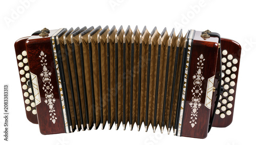 Tableau sur toile Vintage Accordion with Decorative Inlay and Bellows