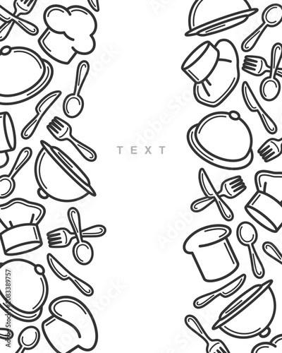 Restaurant background, pattern set. Collection icon restaurant. Vector