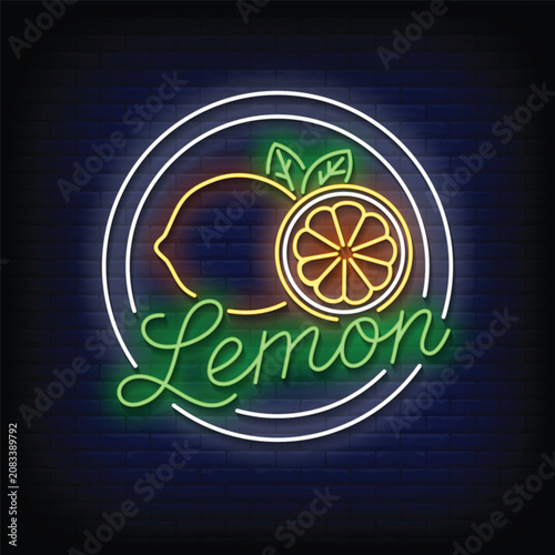 lemon neon signs vector. lemon design template neon sign  light banner  neon signboard.vector