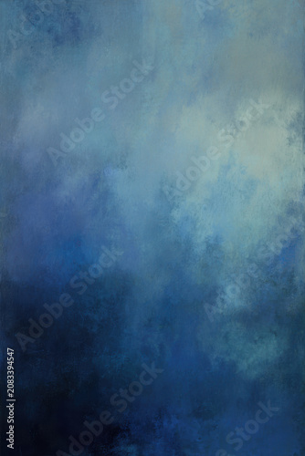 Abstract Blue Oil Painting Background with Deep Indigo and Azure Textures