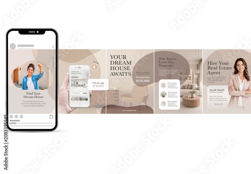 Real State Socia Media Carousel Forms Style