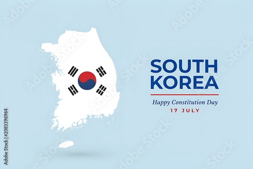South korea constitution day celebration graphic with map and flag