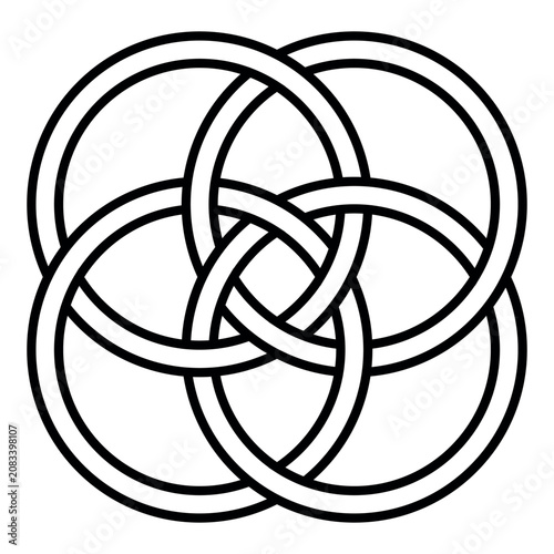 Foto Interlocking geometric rings topology symmetry abstract mathematical knot patter