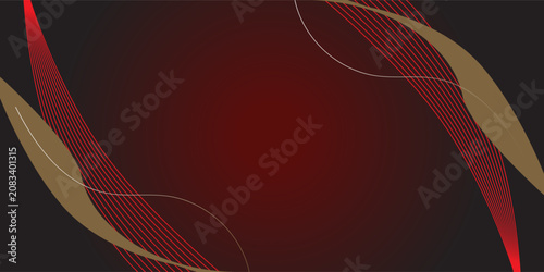 Abstract luxury gold ribbon curve on vector background.