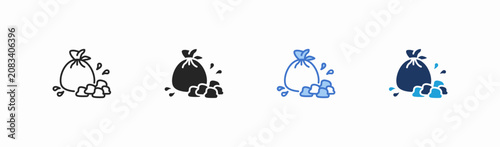 Fotografie Set of waste icon collection in multiple style