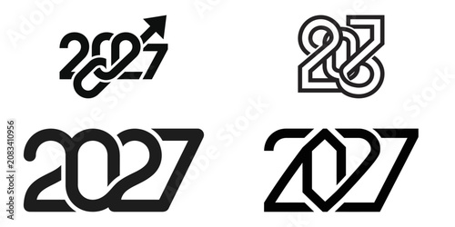 New Year 2027 Logo Designs - Modern Typography and Symbols