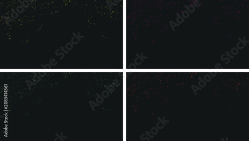 Foto Multicolor particle dispersion on black background