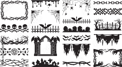 Fotografía Gothic halloween decorative elements vector set