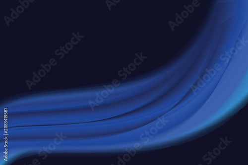 Abstract Blue Wave Background with Smooth Flowing Lines