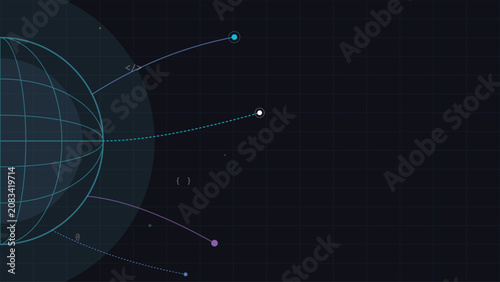 Global network globe internet connectivity nodes modern flat digital art design background for World Wide Web Day and technology communication concepts