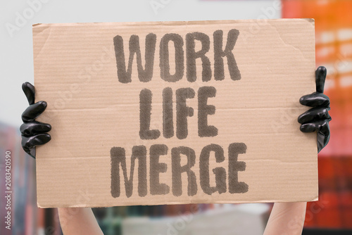 Cuadro en lienzo "Work life merge" The boundary between job and home is blurring